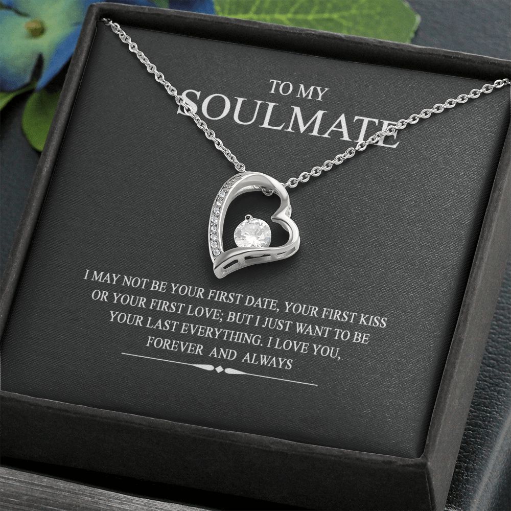 To My Soulmate Wife Girl Your Last Everything Interlocking Necklace Pendant Forever Love Necklace