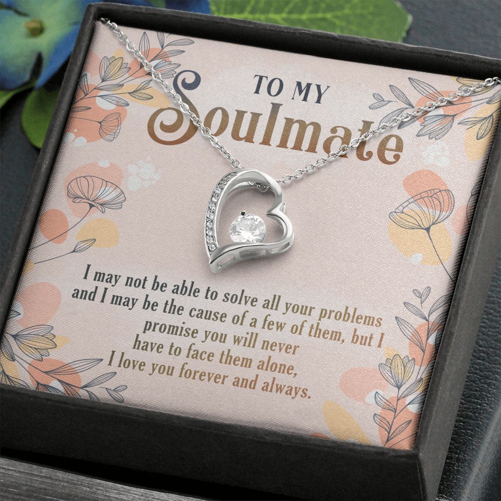 To My Soulmate Necklace for Women Birthday Christmas Jewelry Gifts For My Wife with Message Card Box Personalized Gift Present Pendant for Future Wife Soulmate Girlfriend Love 8 Forever Love Necklace