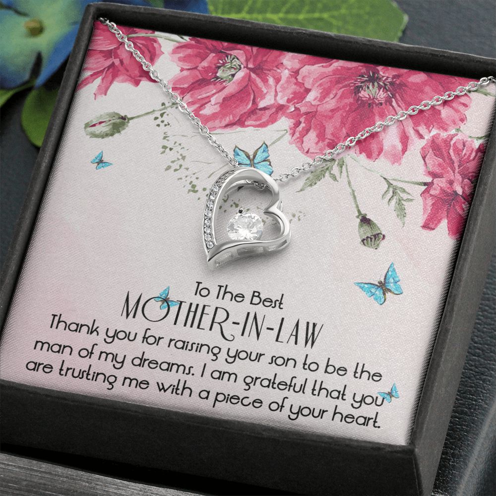 To The Best Mother In Law Necklace, Mother In Law Gifts, Mothers Day Gifts Necklace Forever Love Necklace