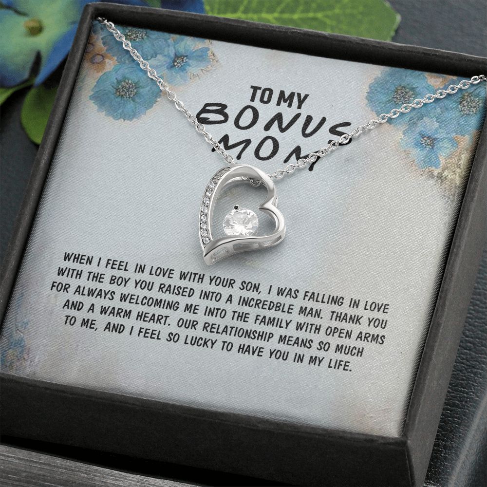 Mother Daughter Necklace as Daughter Gift from Mom, Mom Necklace as Christmas Gift for Mom from Son, Birthday Gift for Mother in Law Necklace, Bonus Mom Gifts for Step Mom Necklace4 Forever Love Necklace