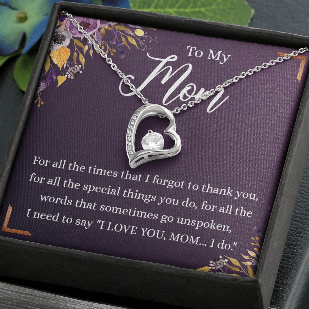 To My Mother Gift Necklace To Mom, Mother, Mommy, Momma from Child Special Mother Gift for Birthday Mothers Day Retriment Anniversary Hoiday Present for Mom Necklace for Women Forever Love Necklace