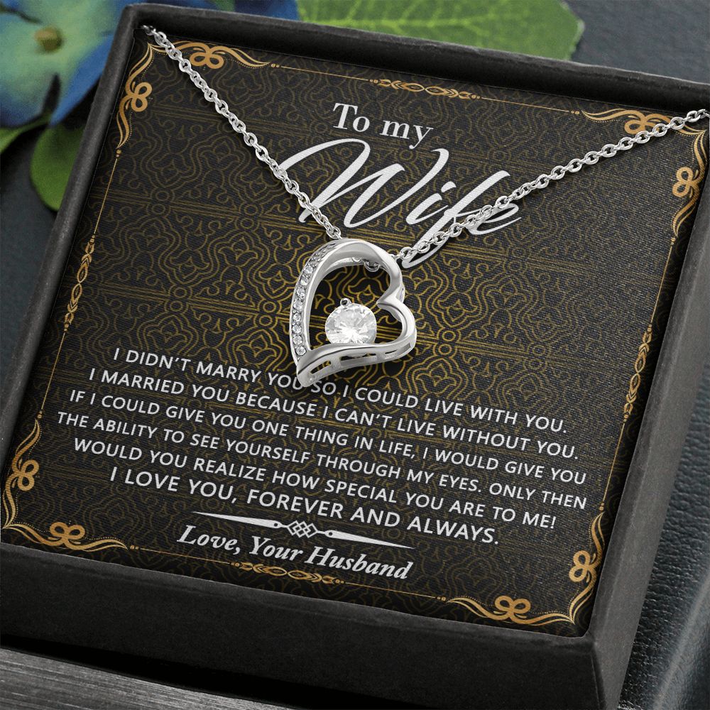 Birthday Gifts For Wife, Necklace Gifts For Wife From Husband, To My Wife Jewelry For Women , To My Wife Necklace  from Husband Wedding Anniversary Present For Wife, Beautiful Wife Jewelry Christmas25 Forever Love Necklace