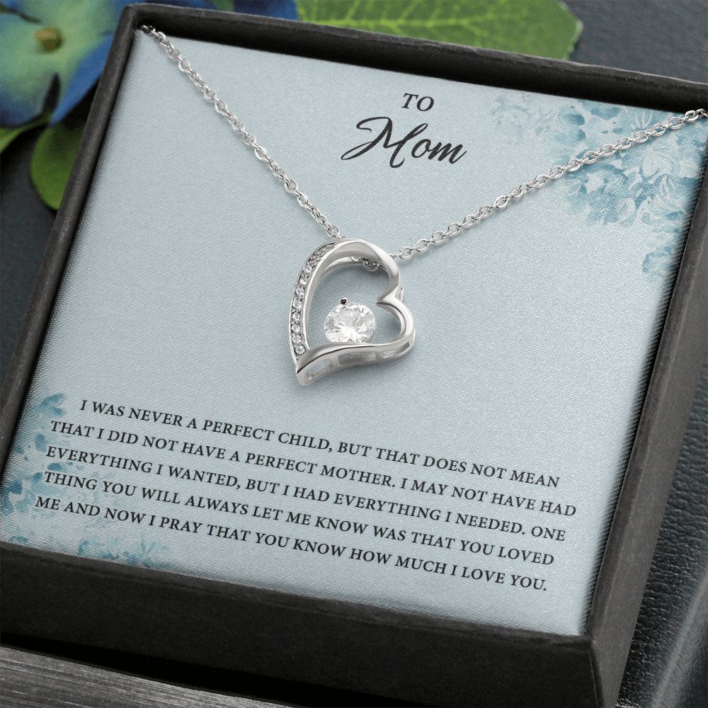 Mom Necklace Gifts for Mom from Daughter to Mom Gifts for Mothers Day from Daughter, To My Mom Necklace from Daughter to Mom Birthday Gifts Necklace with Message Card and Gift Box2227 Forever Love Necklace