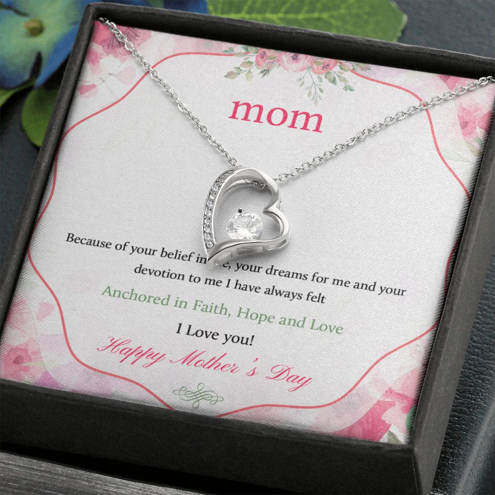 Mom Necklace Gifts for Mom from Daughter to Mom Gifts for Mothers Day from Daughter, To My Mom Necklace from Daughter to Mom Birthday Gifts Necklace with Message Card and Gift Box12 Forever Love Necklace