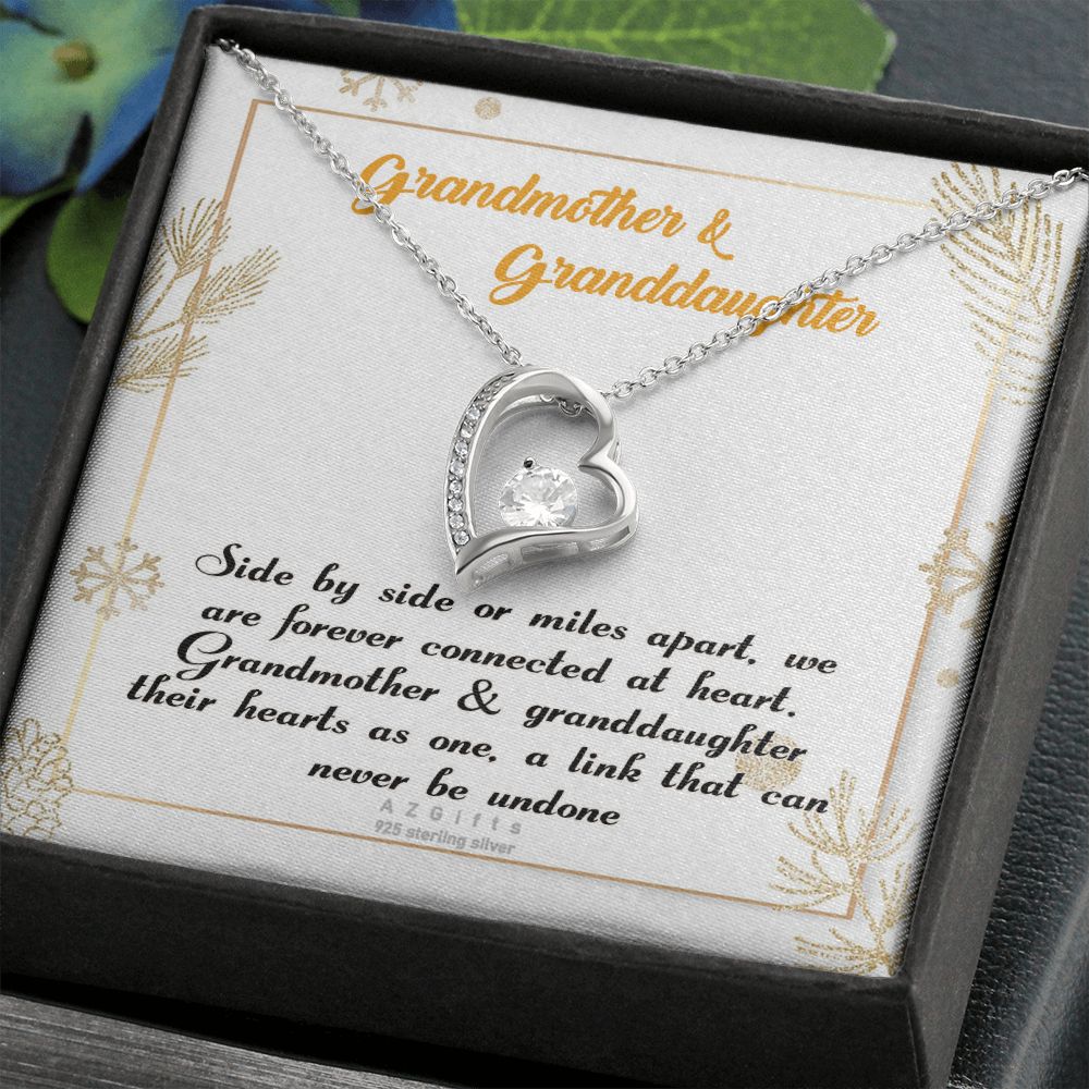 To My Grandma Necklace, Gift for Grandmother Necklace, Mothers Day Gift For Grandma Nana, Grandma Jewelry From Grandchildren GrandKids , Jewelry Box Gift For Grandma Grandmother14 Forever Love Necklace