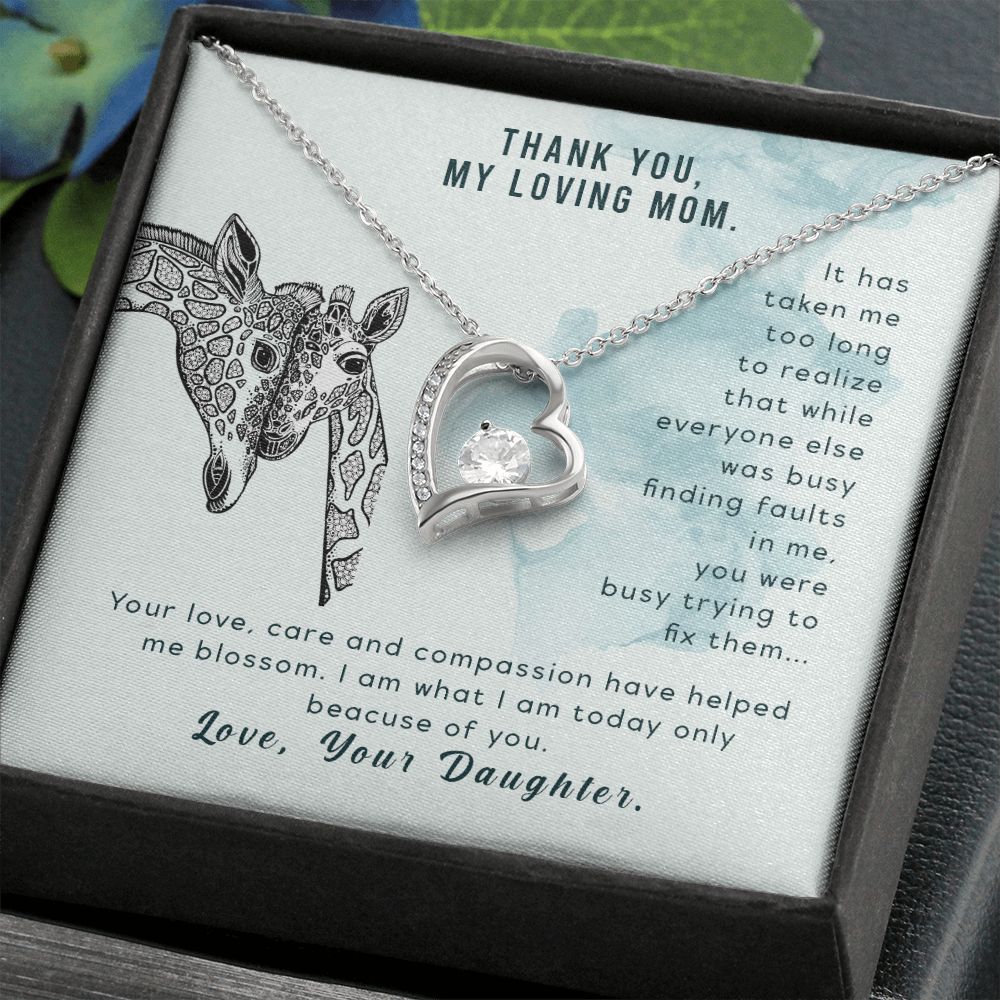 To My Thank You My Loving Mom Giraffe Necklace Pendant Gift From Mom Necklace Gift For To Daughter Birthday Daughter In Law Gift On Birthday Anniversary Gift 30821 Forever Love Necklace