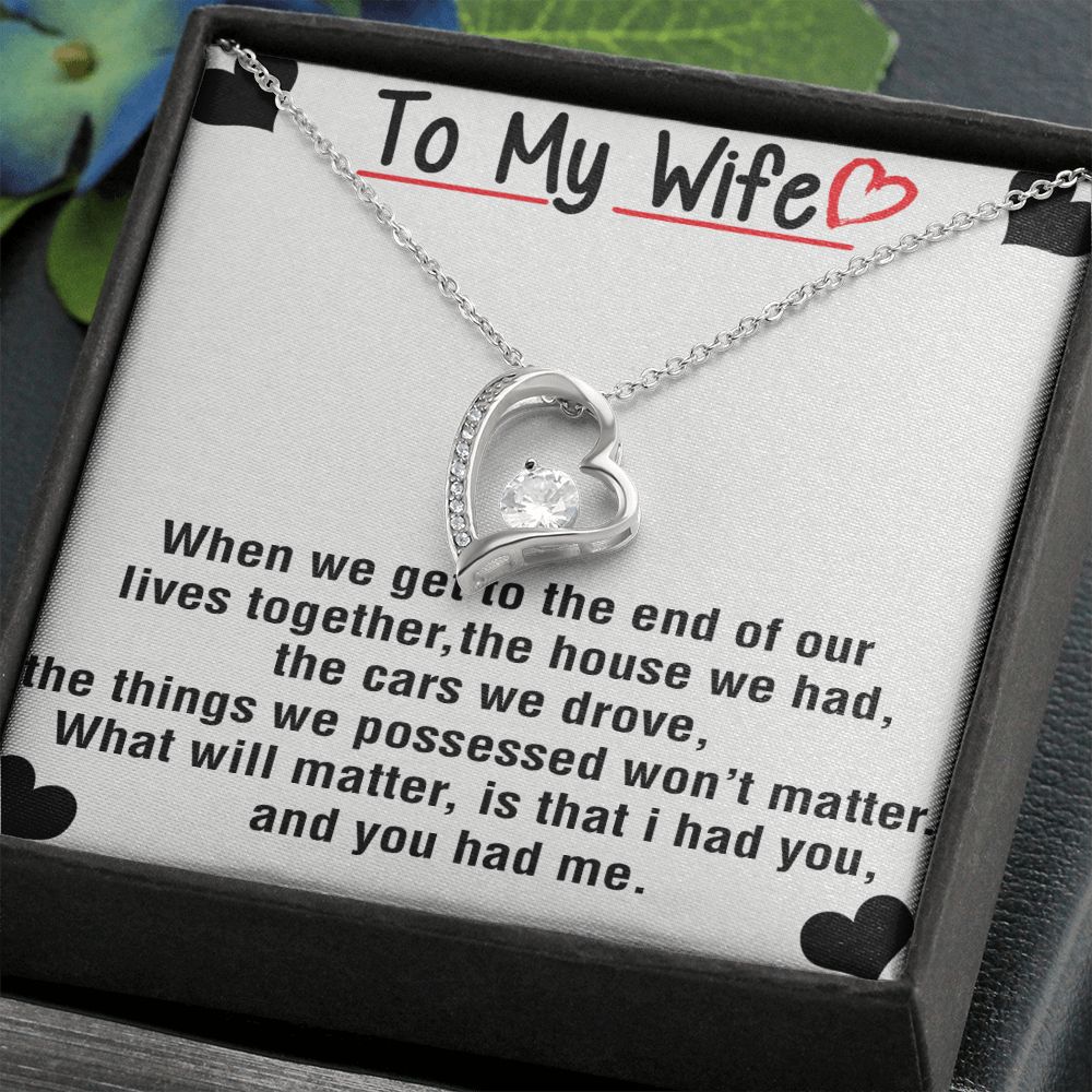 To My Wife Necklace from Husband, Personalized Necklace for Women, Luxury Necklace for Wife from Man Men, Wedding Anniversary Present For Wife, Beautiful Wife Jewelry Christmas Birthday Gift For Wife25 Forever Love Necklace