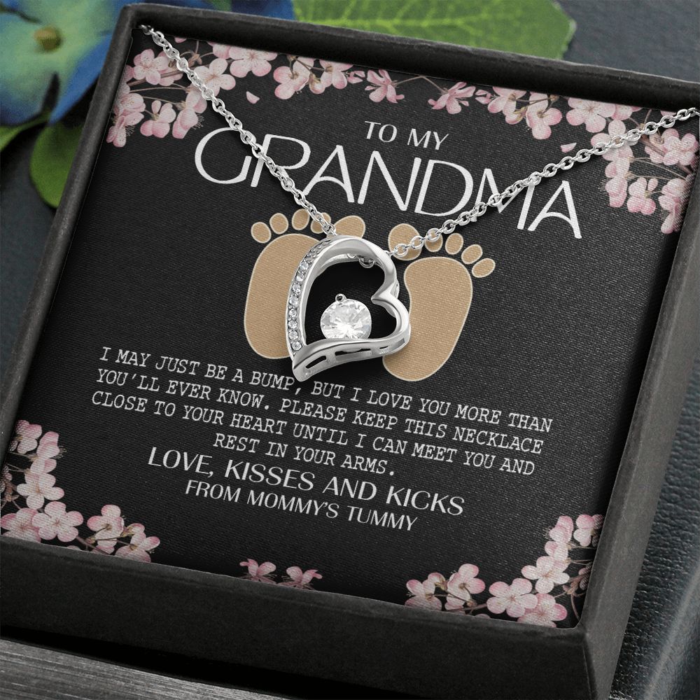 To My Grandma Necklace, Gift for Grandmother Necklace, Mothers Day Gift For Grandma Nana, Grandma Jewelry From Grandchildren GrandKids , Jewelry Box Gift For Grandma Grandmother16 Forever Love Necklace