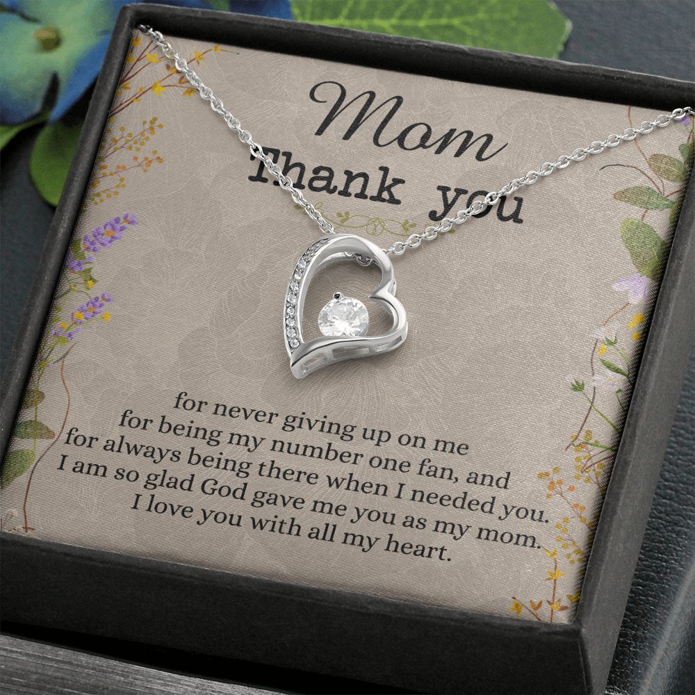 To My Mom Necklace, Thank you Mom Gift, Gift for Mom, Mother's Day Gift from Daughter, Mother Daughter gift, Gift from child, Gift for Mom, Mothers Day Necklace for Women Forever Love Necklace