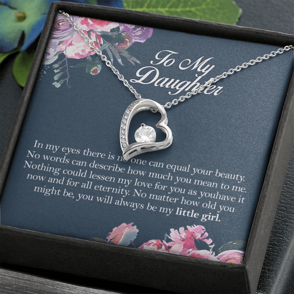 Mother Daughter Gift Ideas, To My Daughter Gift Necklace from Mom, Jewelry Pendant Present for Daughter, Birthday Christmas Gift Graduation Gifts for Daughters, Mother and Daughter Necklace 2139 Forever Love Necklace