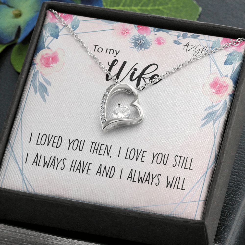 To My Wife Necklace from Husband, Personalized Necklace for Women, Luxury Necklace for Wife from Man Men, Wedding Anniversary Present For Wife, Beautiful Wife Jewelry Christmas Birthday Gifts For Wife2 Forever Love Necklace