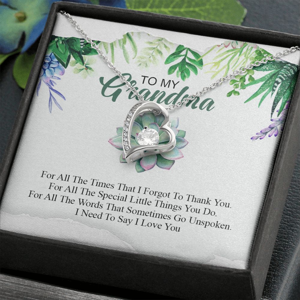 To My Grandma Necklace, Gift for Grandmother Necklace, Mothers Day Gift For Grandma Nana, Grandma Jewelry From Grandchildren GrandKids , Jewelry Box Gift For Grandma Grandmother19 Forever Love Necklace
