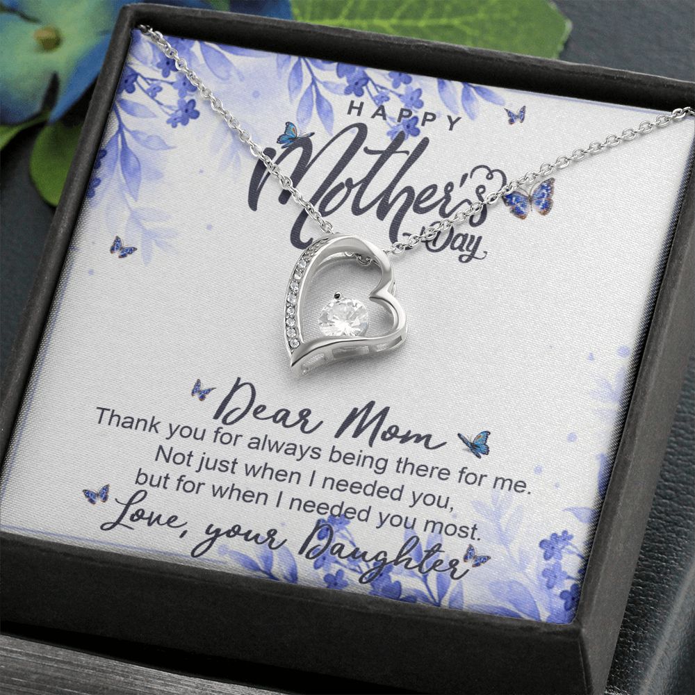 Happy Mother Day, Mothers Day Gifts Necklace, Gifts For Mom From Daughter Or Son Forever Love Necklace