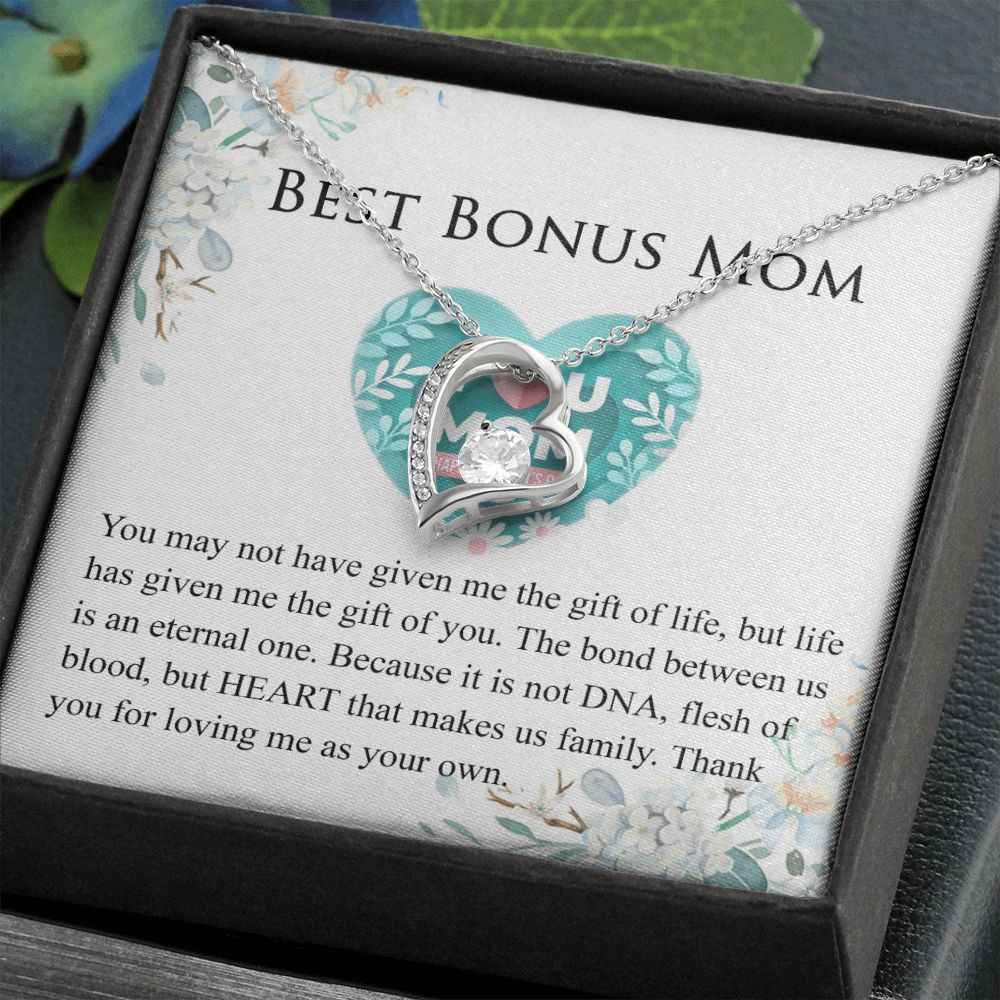 Mother Daughter Necklace as Daughter Gift from Mom, Mom Necklace as Christmas Gift for Mom from Son, Birthday Gift for Mother in Law Necklace, Bonus Mom Gifts for Step Mom Necklace Forever Love Necklace