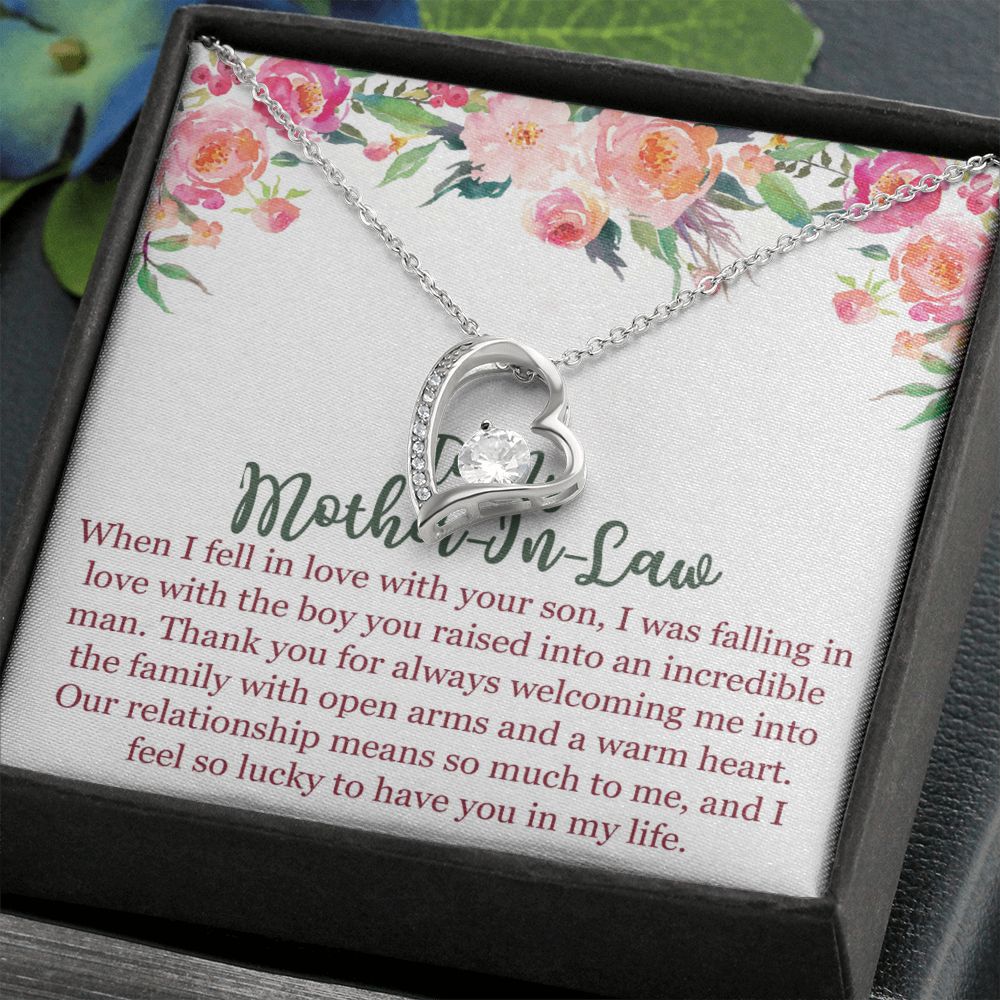To My Mom In Law Necklace Pendant Gift From Son Happy Mother's Day Gift For Mom Birthday, Anniversary Love With Your Son Forever Love Necklace