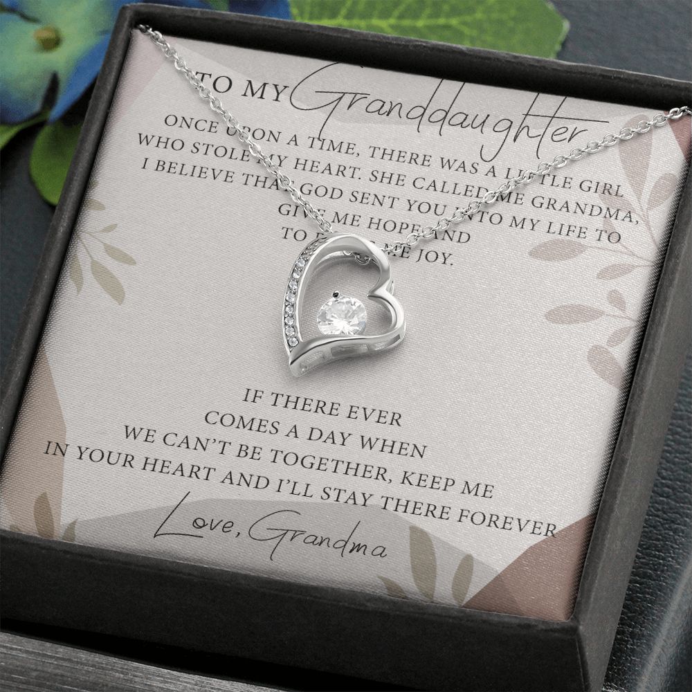 To My Granddaughter Forever Love Necklace Message Card Jewelry for Granddaughter 175192553120