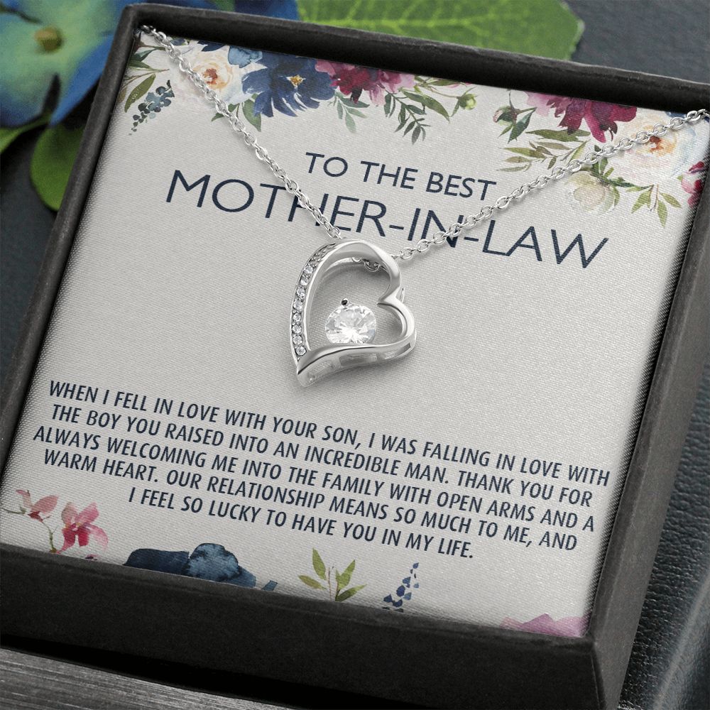 To My Mother-In-Law Gift Mothers Day Gift Necklace Mother-In-Law Gifts Jewelry Forever Love Necklace
