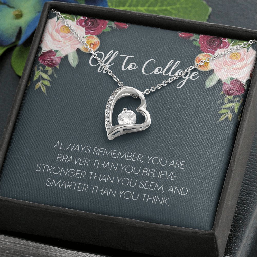 Off To College Necklace, Graduation Gifts For for Girl Congrats Graduation Pendants Gift For Daughter, Granddaughter, Niece, Sister Forever Love Necklace