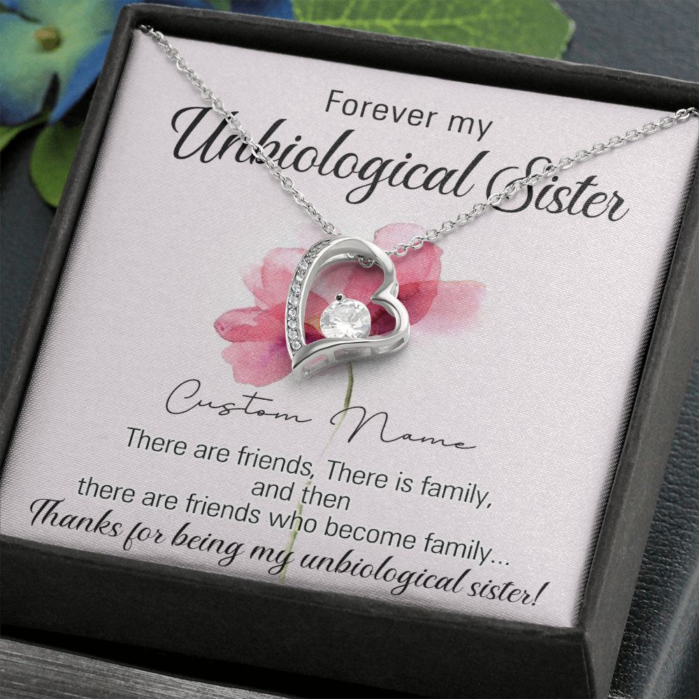 To My Unbiological Sister Necklace for Soul Sister Gift for Big Little Sorority Sister in Law Necklace for Sister Gift Tribe Jewelry Birthday Gift Idea for Best Friend 301 Forever Love Necklace