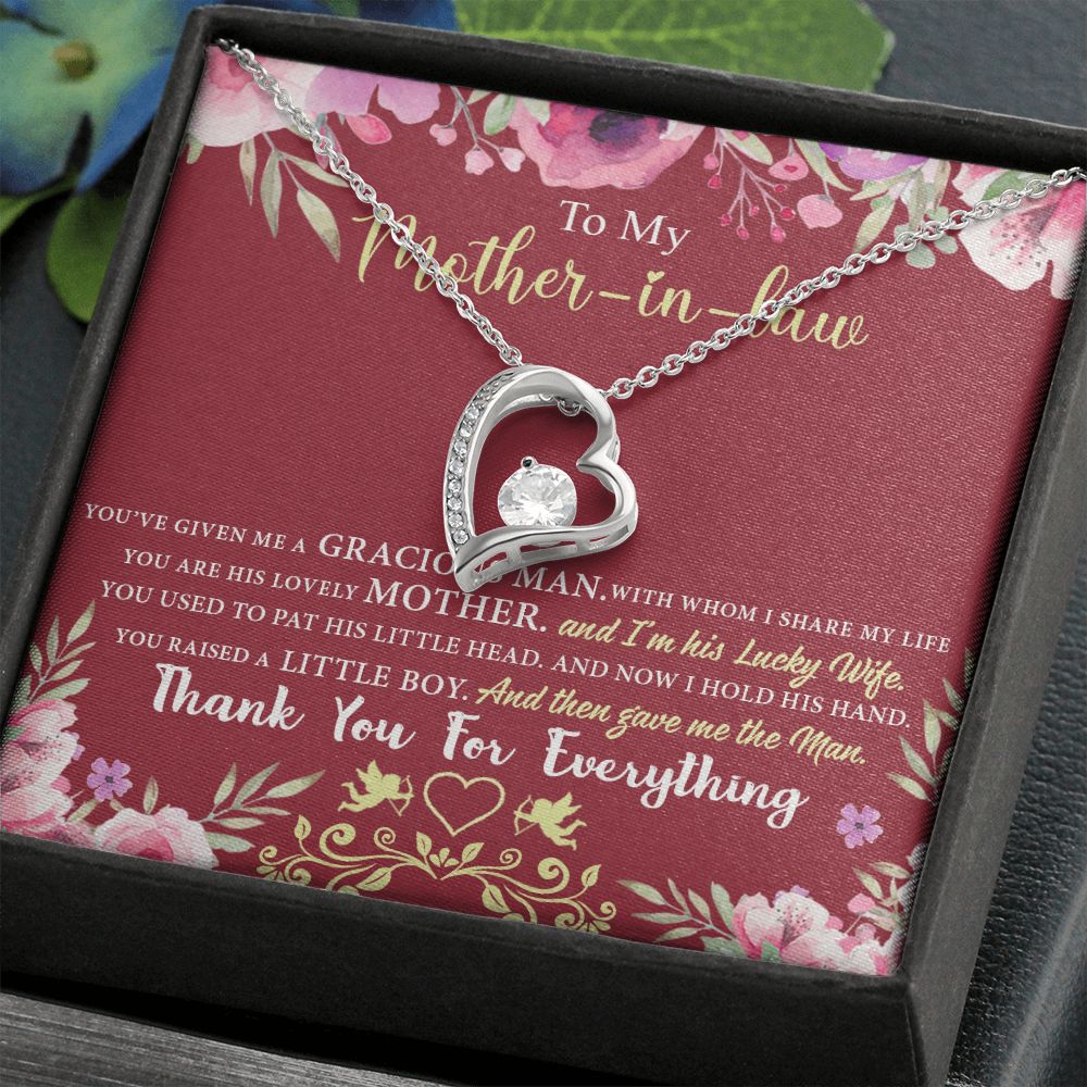 Mother in Law Necklace, Jewelry for Women, Future Mother in Law Gifts from Daughter in Law, Mother of Bride Gifts For Mother in Law, Birthday Gifts For Mother In Law From Daughter In Law7 Forever Love Necklace