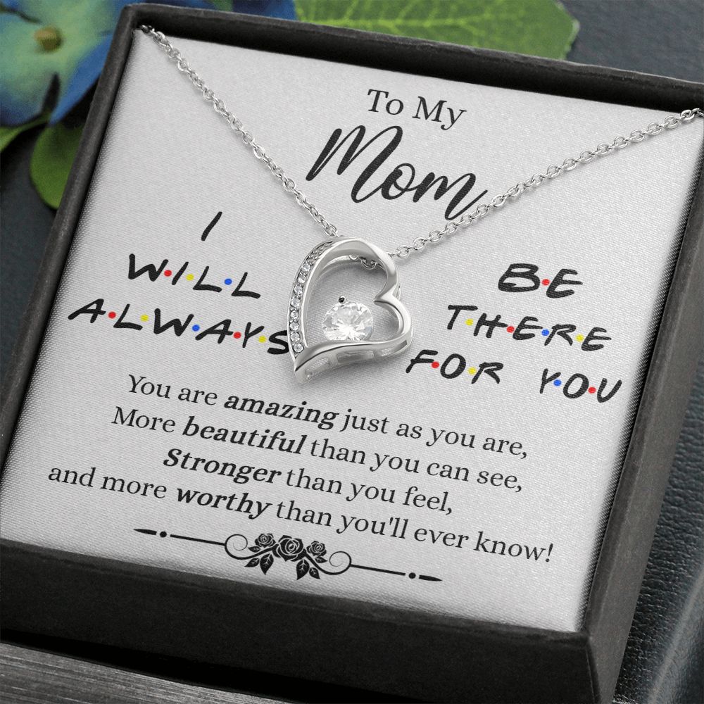 Mother Daughter Necklace Gifts For Mom Birthday Christmas Mothers Day Present To My Mom Jewelry Pendant Message Card Gift Box Forever Love Necklace