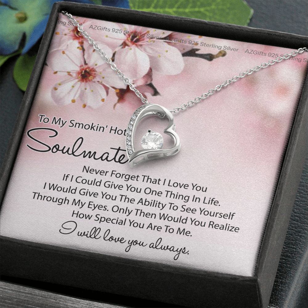To My Smokin Hot Soulmate Necklace, Birthday Necklace For Wife, Anniversary Gift 2 Forever Love Necklace