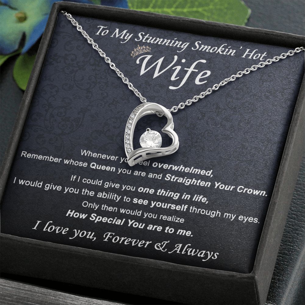 To My Wife Necklace from Husband, Personalized Necklace for Women, Luxury Necklace for Wife from Man Men, Wedding Anniversary Present For Wife, Beautiful Wife Jewelry Christmas Birthday Gift For Wife21 Forever Love Necklace