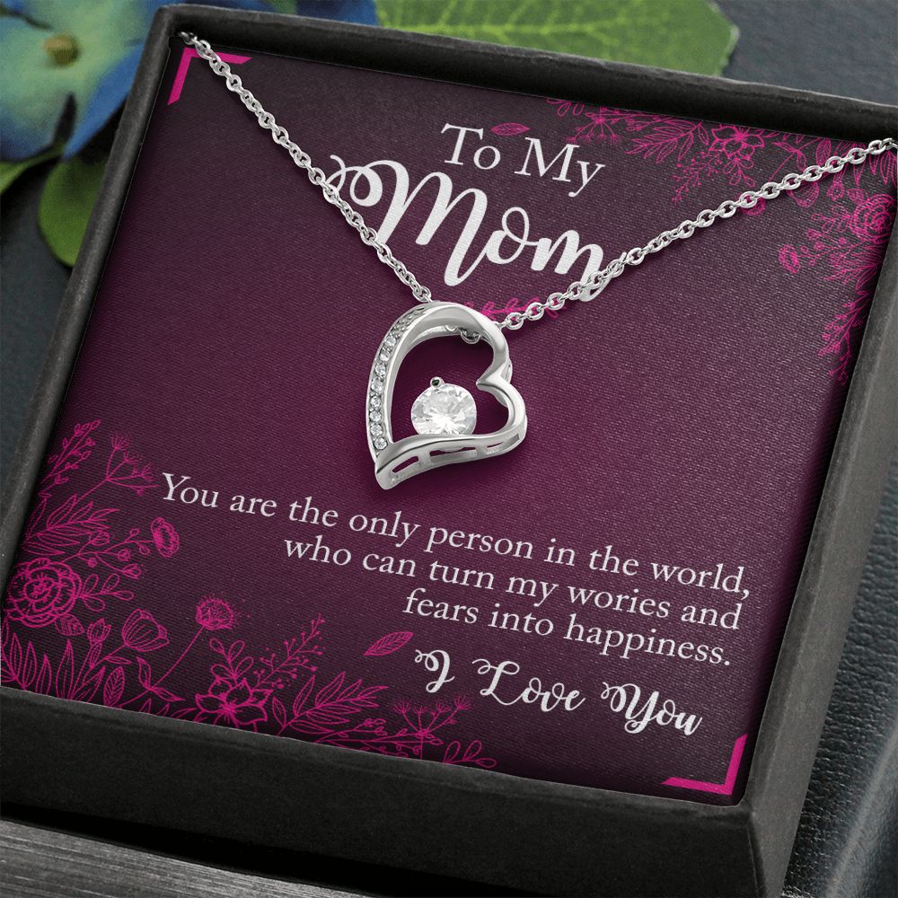 To My Mom Necklace Pendant Gift From Daughter Necklace You Are The Only Person Gift For To Mom Happy Mother's Day Mother In Law Gift On Birthday Anniversary Gift 30821 Forever Love Necklace