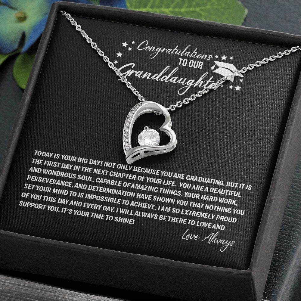 To Our Granddaughter Necklace From Grandparents Sentimental Gifts Birthday Gift Chirstmas Anniversary Unique Jewelry For Girl Senior High School College Grad Necklace Graduation Pendant Gifts Forever Love Necklace