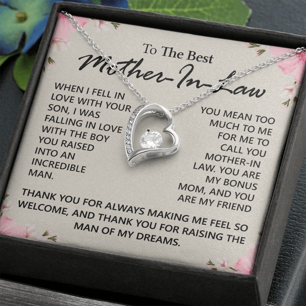 Mother in Law Necklace, Jewelry for Women, Future Mother in Law Gifts from Daughter in Law, Mother of Bride Gifts For Mother in Law, Birthday Gifts For Mother In Law From Daughter In Law12 Forever Love Necklace