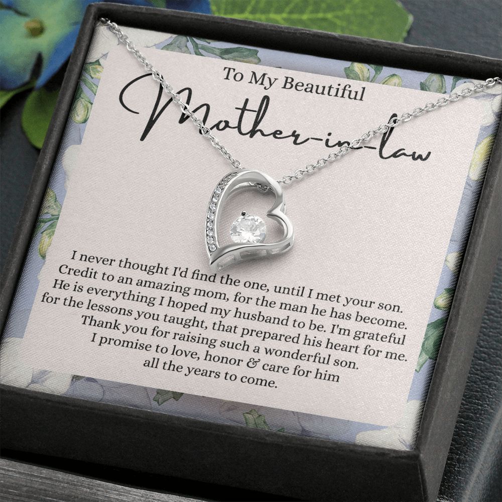 Mother in Law Necklace, Jewelry for Women, Future Mother in Law Gifts from Daughter in Law, Mother of Bride Gifts For Mother in Law, Birthday Gifts For Mother In Law From Daughter In Law Forever Love Necklace