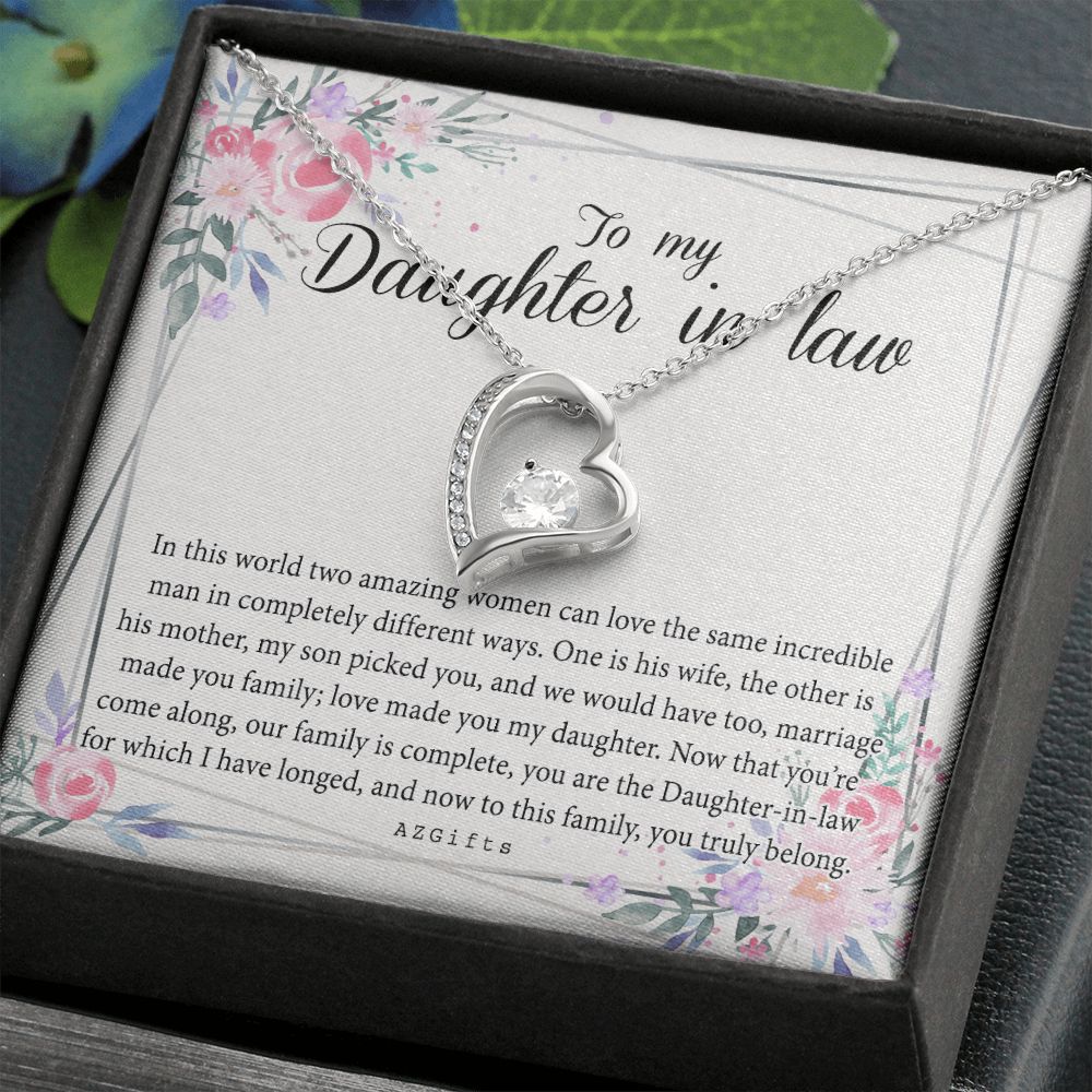 Daughter In Law Gifts Ideas, Daughter In Law Necklace, Gifts For Future Daughter In Law, Daughter In Law Birthday Gifts, Daughter-in-law Gifts From Mother In Law, Birthday Gifts For Daughter Forever Love Necklace
