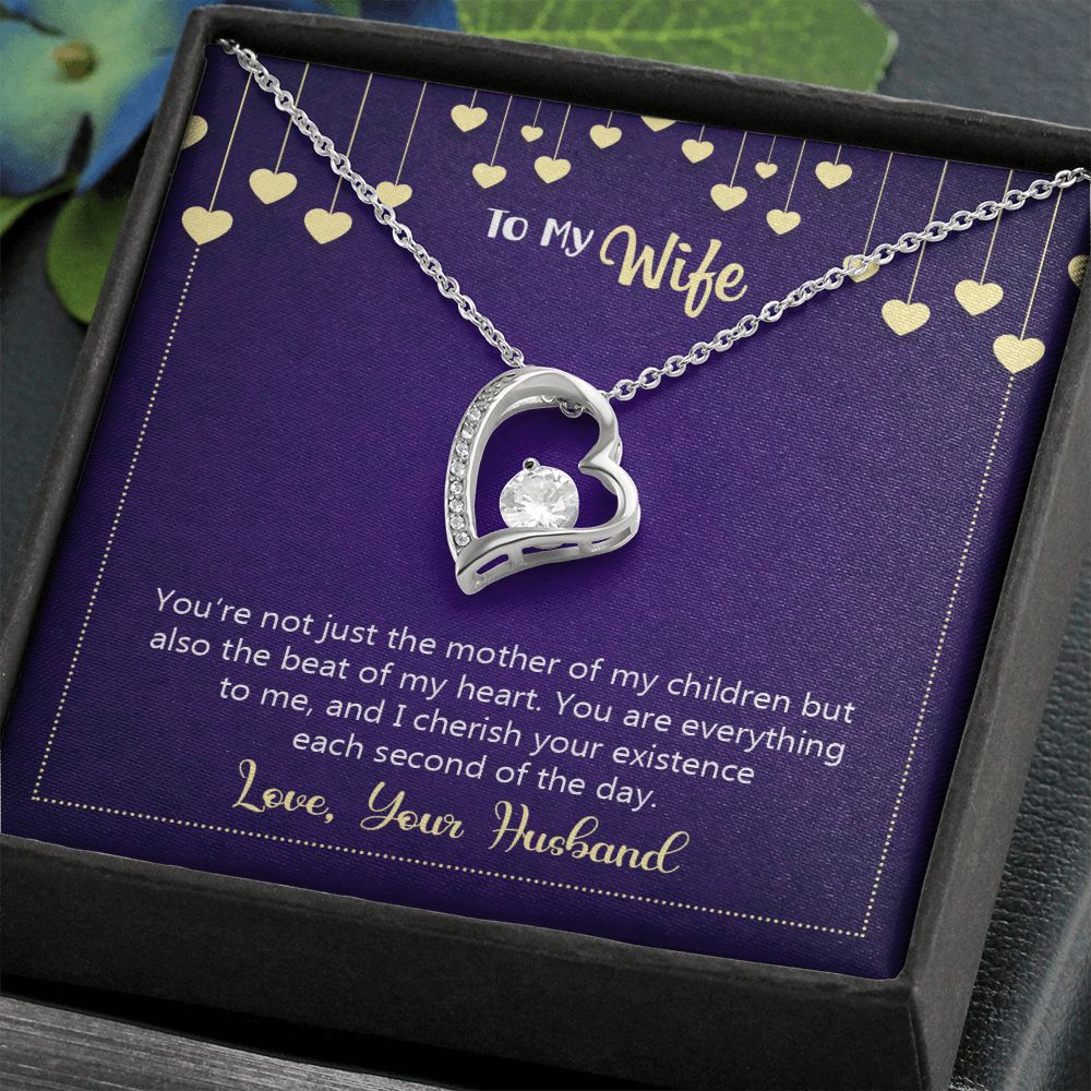 To My Wife Necklace, Wedding Anniversary Jewelry For Women, Necklace For Wife from Husband, Gift For Wife Birthday Gifts From Husband Necklace, Jewelry With Message Card In A Gift Box10 Forever Love Necklace