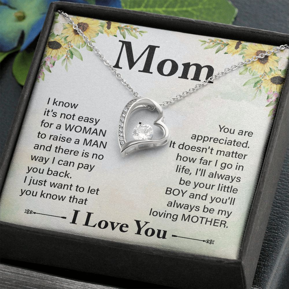 To My Mom Necklace, Gift For Mom, Mother's Day Gift from Daughter, Mom Jewelry Gift for Mothers Day, Birthday Gift for Mother, Moms Gift from Daughter Son, Necklace for Mom Mother 20 Forever Love Necklace