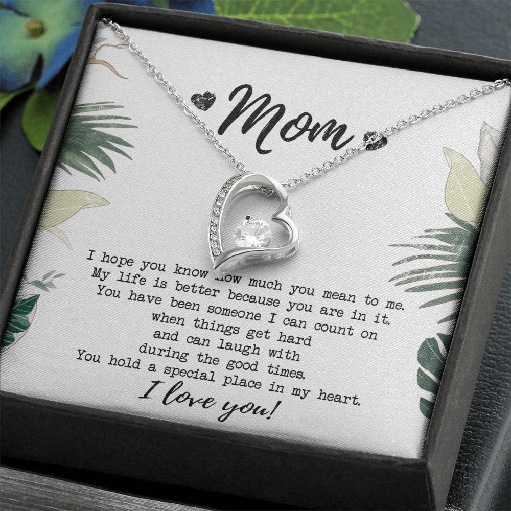 Mothers Day Gift, Gift for Mom, Birthday, Heart Necklace, Mother Daughter Necklace, Gifts for Mom from Daughter, from Son to Mom Forever Love Necklace