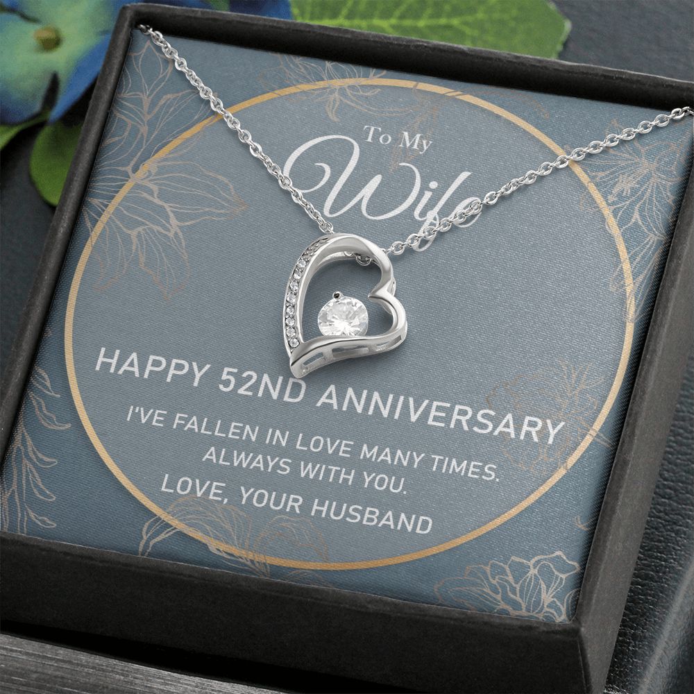 To My Wife Necklace from Husband, Personalized Necklace for Women, Luxury Necklace for Wife from Man Men, Wedding Anniversary Present For Wife, Beautiful Wife Jewelry Christmas Birthday Gifts For Wife5 Forever Love Necklace