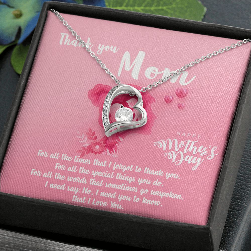 Mom Necklace Gifts for Mom from Daughter to Mom Gifts for Mothers Day from Daughter, To My Mom Necklace from Daughter to Mom Birthday Gifts Necklace with Message Card and Gift Box5 Forever Love Necklace