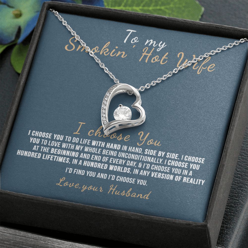 To My Wife Necklace from Husband, Personalized Necklace for Women, Luxury Necklace for Wife from Man Men, Wedding Anniversary Present For Wife, Beautiful Wife Jewelry Christmas Birthday Gift For Wife12 Forever Love Necklace