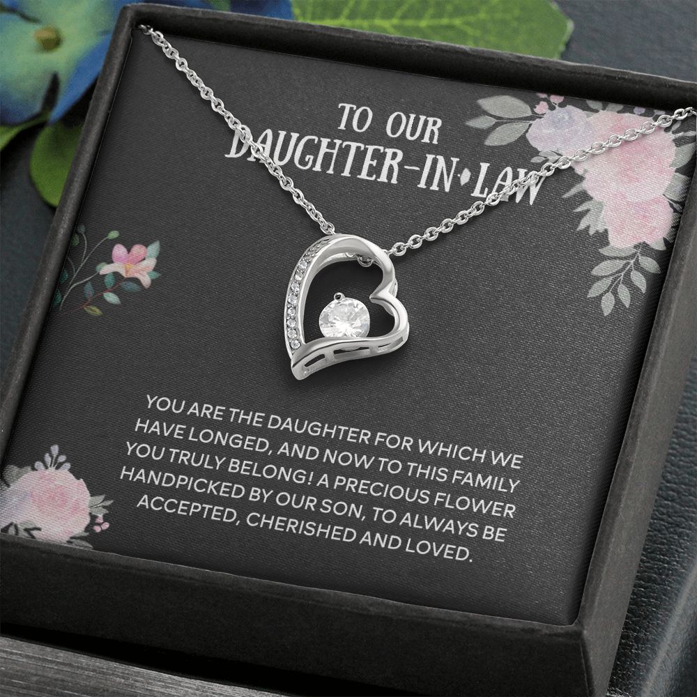 To Our Daughter-in-law Necklace from Mother-in-law Daughter-in-law Birthday Gift Forever Love Necklace