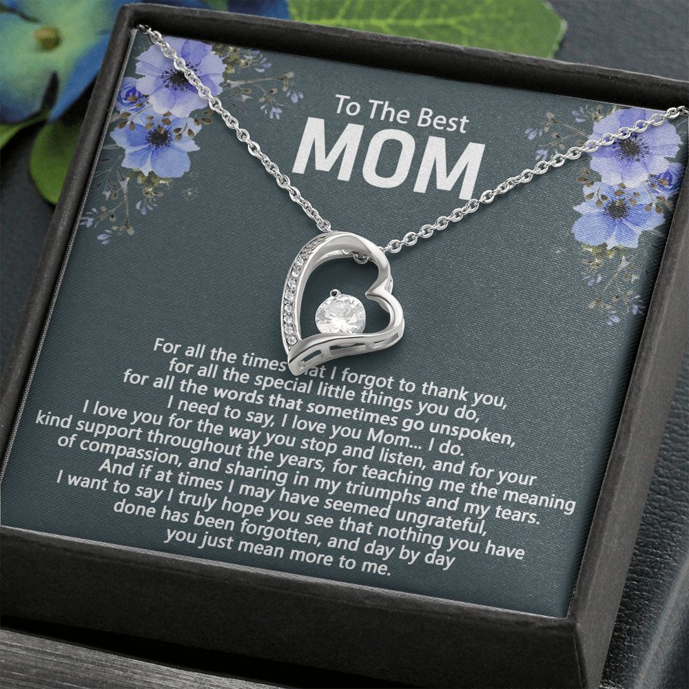 To The Best Mom Love Knot Necklace Gift For Mom On Mother's Day Forever Love Necklace