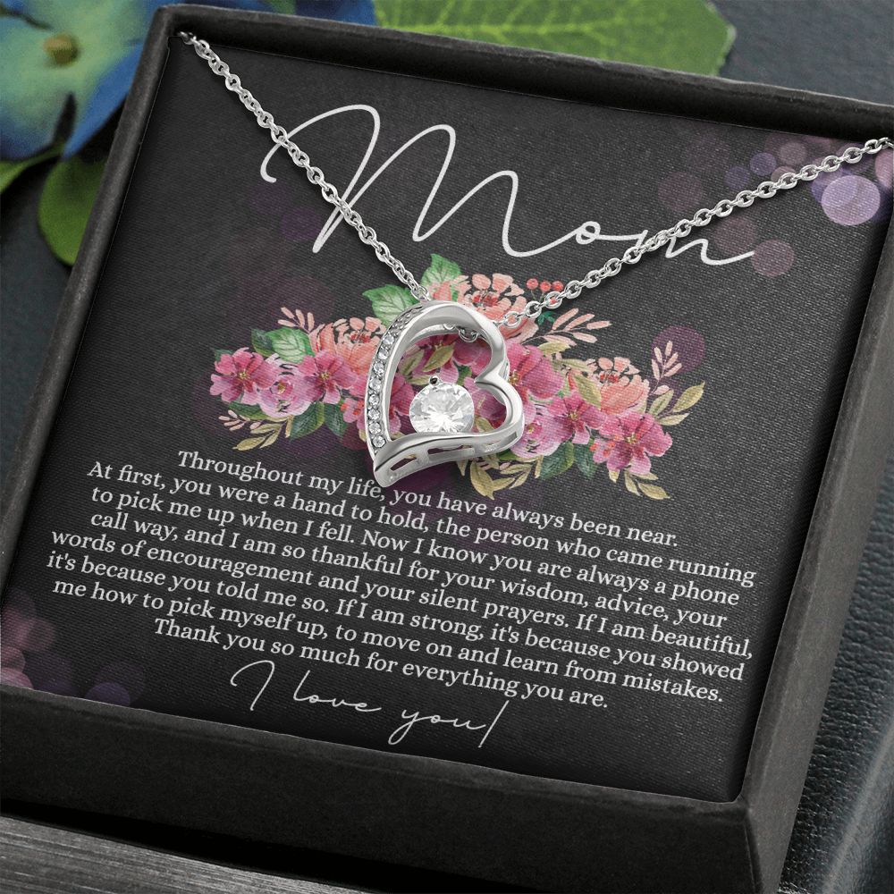 To My Mom Necklace, Mom Gifts, Mom Jewelry Box, Necklace for Mom, Gifts for Mom, Mother's Day Necklace Jewelry Gift For Mom, Birthday Gift For Mom, Thank you Mom Gift Forever Love Necklace