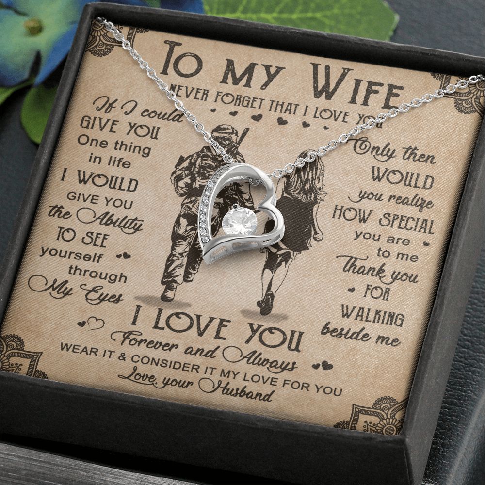 Birthday Gifts For Wife, Necklace Gifts For Wife From Husband, To My Wife Jewelry For Women , To My Wife Necklace  from Husband Wedding Anniversary Present For Wife, Beautiful Wife Jewelry Christmas20 Forever Love Necklace