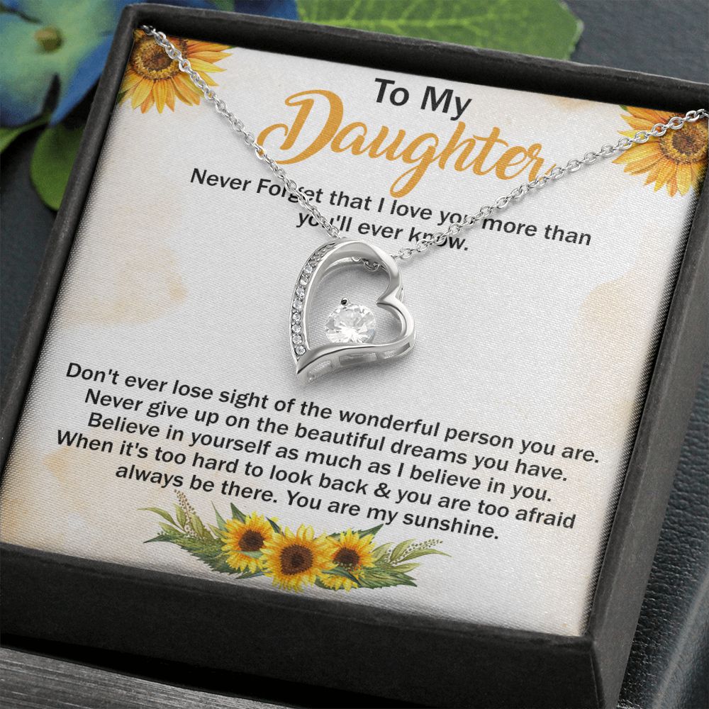 Jewelry Pendant Present for Daughter, To My Daughter Gift Necklace from Mom, Mother Daughter Gift Ideas, Birthday Christmas Gift Graduation Gifts for Daughters, Mother and Daughter Necklace 11 Forever Love Necklace