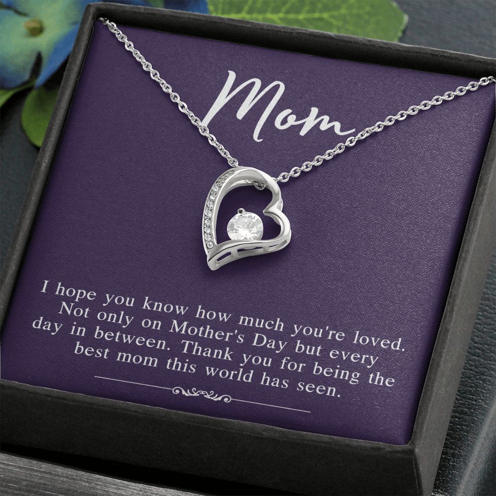Mom Necklace Gifts for Mom from Daughter to Mom Gifts for Mothers Day from Daughter, To My Mom Necklace from Daughter to Mom Birthday Gifts Necklace with Message Card and Gift Box2239 Forever Love Necklace