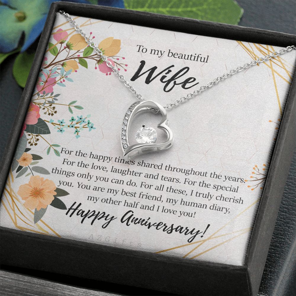 To My Wife Necklace from Husband, Personalized Necklace for Women, Luxury Necklace for Wife from Man Men, Wedding Anniversary Present For Wife, Beautiful Wife Jewelry Christmas Birthday Gifts For Wife8 Forever Love Necklace