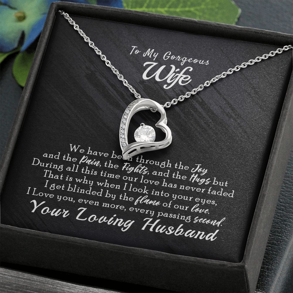 To My Wife Necklace from Husband, Personalized Necklace for Women, Luxury Necklace for Wife from Man Men, Wedding Anniversary Present For Wife, Beautiful Wife Jewelry Christmas Birthday Gift For Wife14 Forever Love Necklace