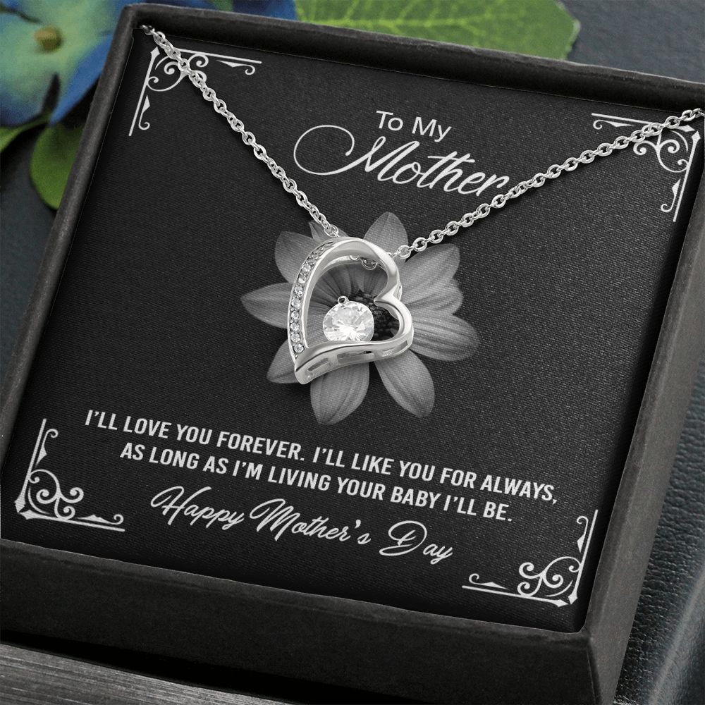 Mom Necklace Gifts for Mom from Daughter to Mom Gifts for Mothers Day from Daughter, To My Mom Necklace from Daughter to Mom Birthday Gifts Necklace with Message Card and Gift Box2247 Forever Love Necklace