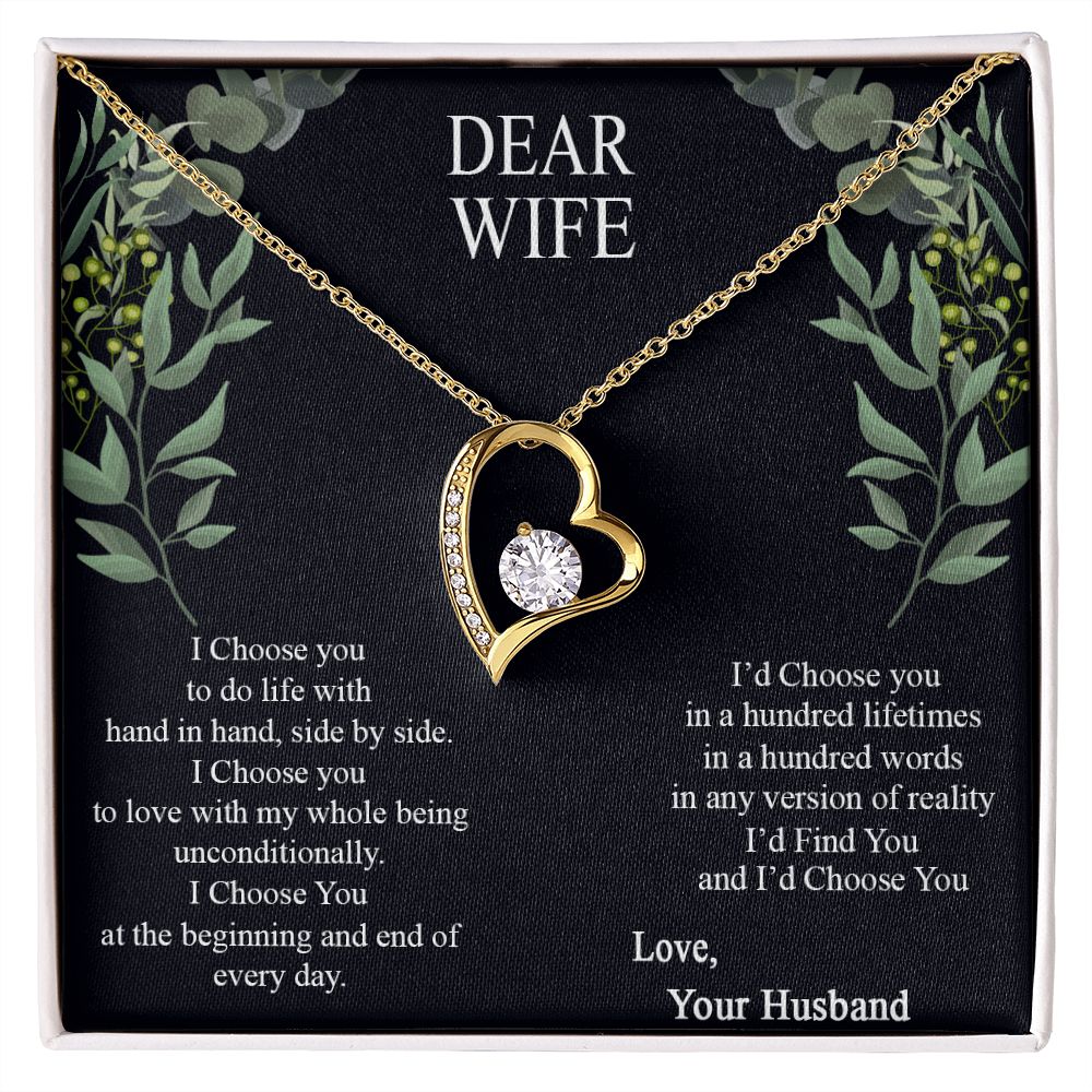 Birthday Gifts For Wife, Necklace Gifts For Wife From Husband, To My Wife Jewelry For Women , To My Wife Necklace  from Husband Wedding Anniversary Present For Wife, Beautiful Wife Jewelry Christmas12 Forever Love Necklace