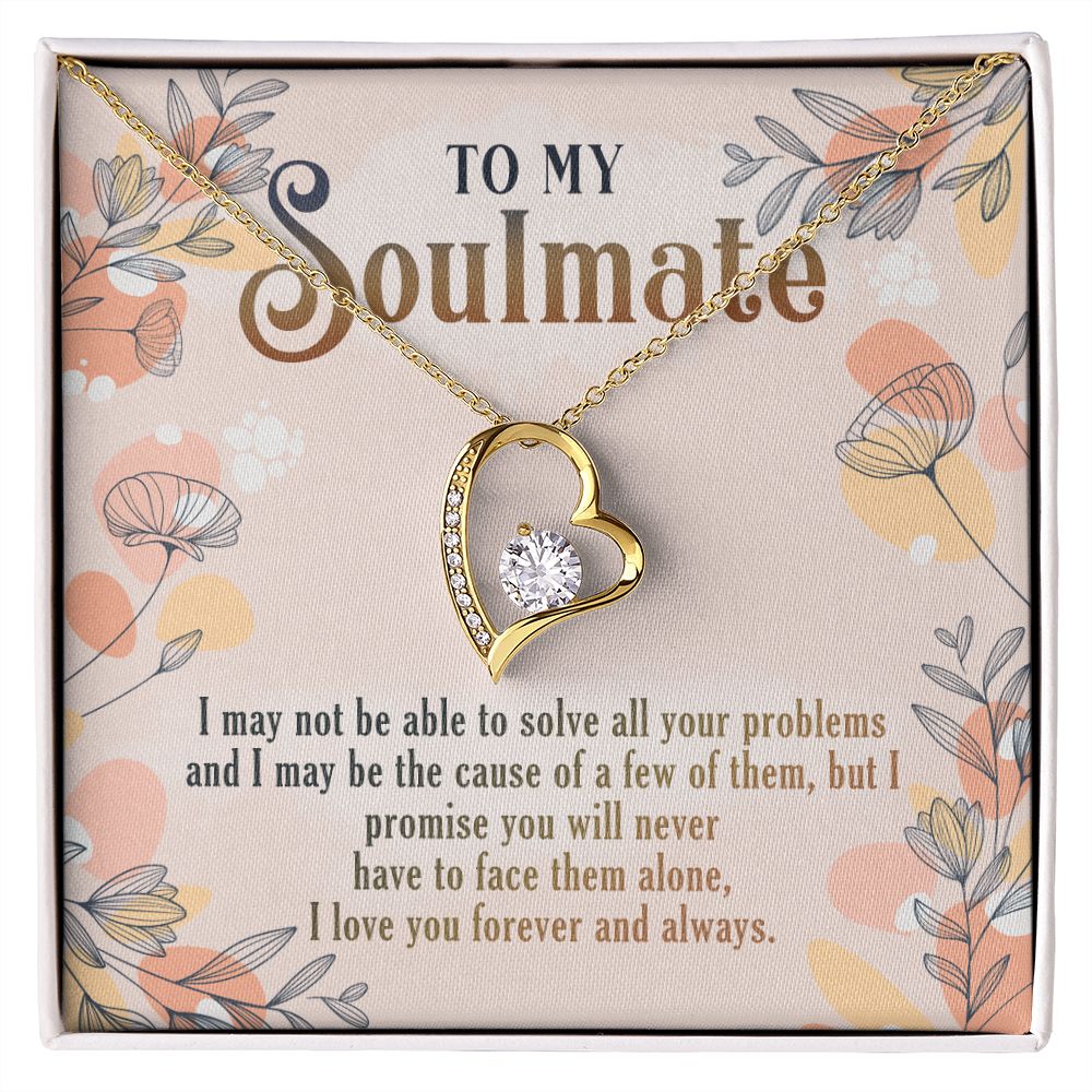 To My Soulmate Necklace for Women Birthday Christmas Jewelry Gifts For My Wife with Message Card Box Personalized Gift Present Pendant for Future Wife Soulmate Girlfriend Love 8 Forever Love Necklace