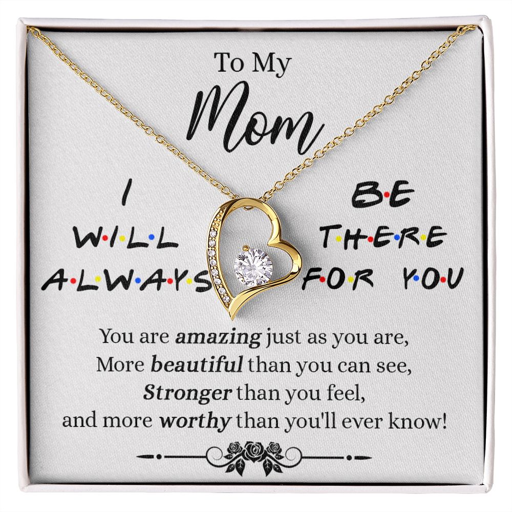Mother Daughter Necklace Gifts For Mom Birthday Christmas Mothers Day Present To My Mom Jewelry Pendant Message Card Gift Box Forever Love Necklace